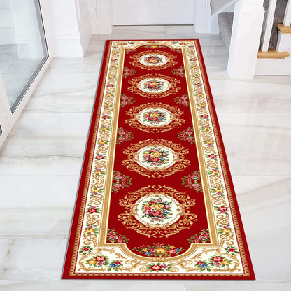 VIKAMA Velvet Persian Runner Rugs - Vintage Bohemian Non-Slip Mat