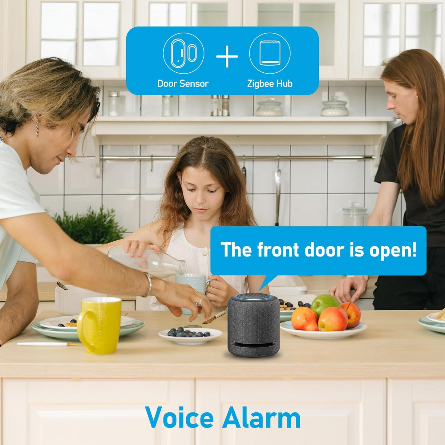 ZigBee Smart Door Alarm Sensor - Alexa/Google Home Security