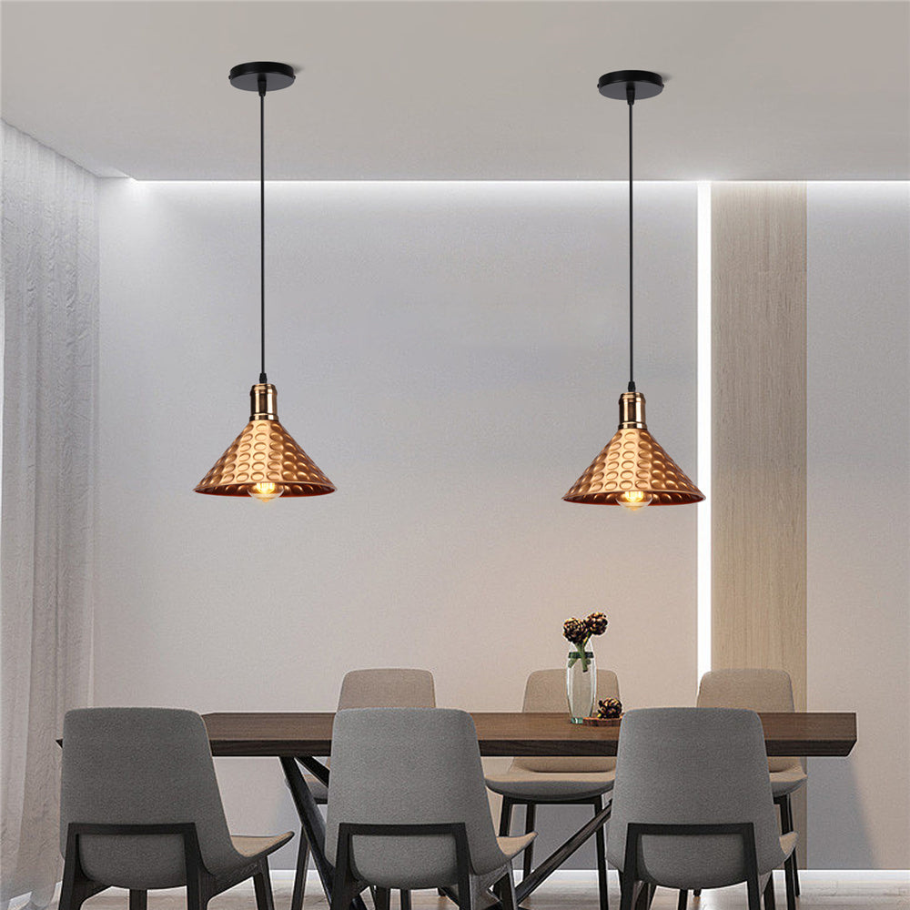 Gold Rust Retro Pendant Lights - Vintage Industrial Style
