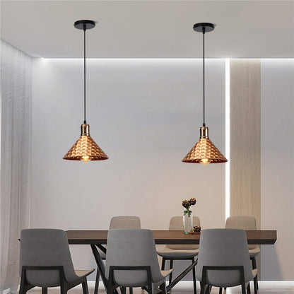 Gold Rust Retro Pendant Lights - Vintage Industrial Style