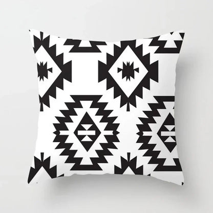 Nordic Geometric Pillow Cover 45x45CM - Black & White Chic