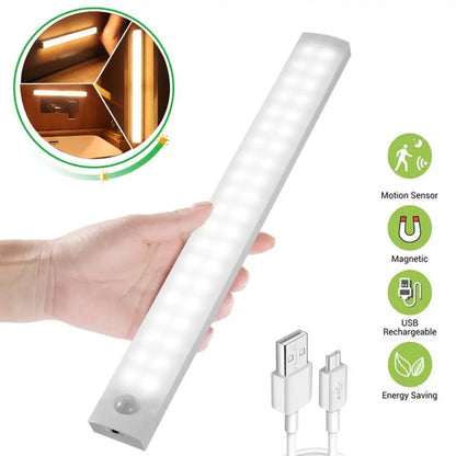 Motion Sensor LED Night Light - USB Rechargeable Lamp