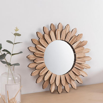 Wood Frame Mirror - Rustic Farmhouse Wall Accent