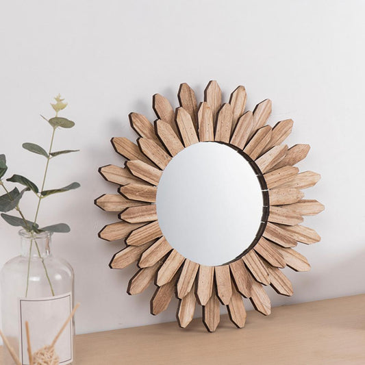 Wood Frame Mirror - Rustic Farmhouse Wall Accent