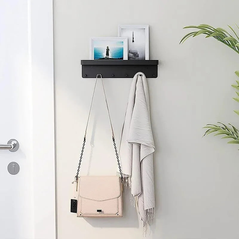 Key Holder Wall Decor: 6-Hook Mail Shelf Organizer
