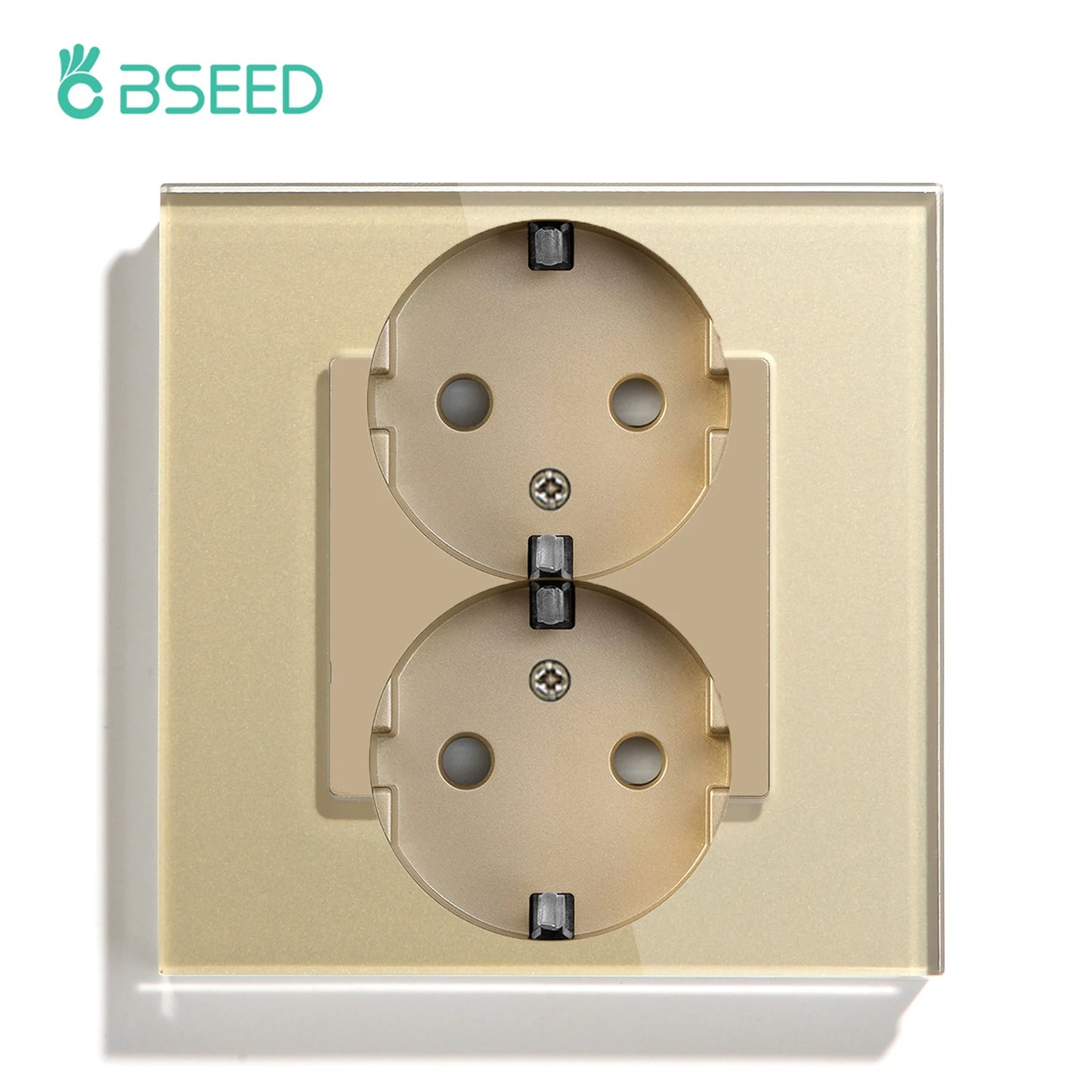 BSEED Mechanical Wall Button Switch 1/2/3Gang 1Way Wall Power Socket Glass Frame USB Type-C Charge Port Home Improvement