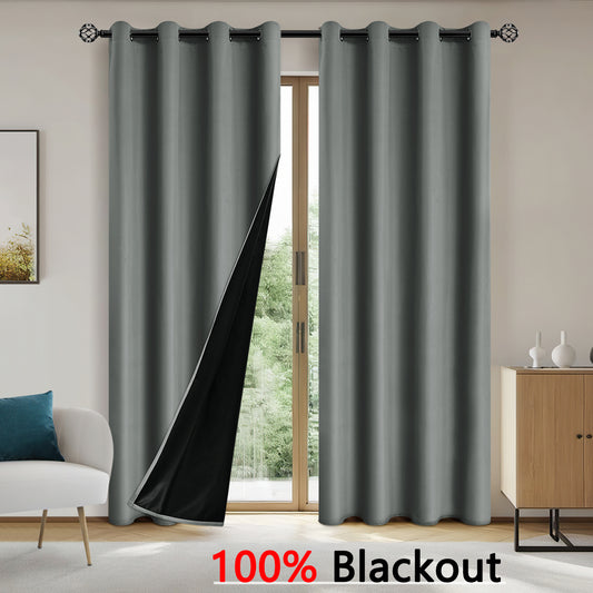 Blackout Curtains 100% Privacy Grommets Bedroom Drapes