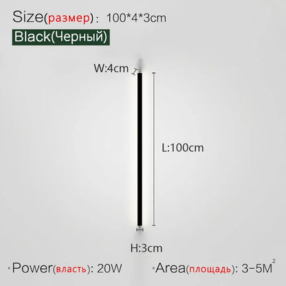 Living room sofa background wall lamp aisle bedroom bedside wall lamp minimalist ceiling lamp light luxury long strip wall lamp