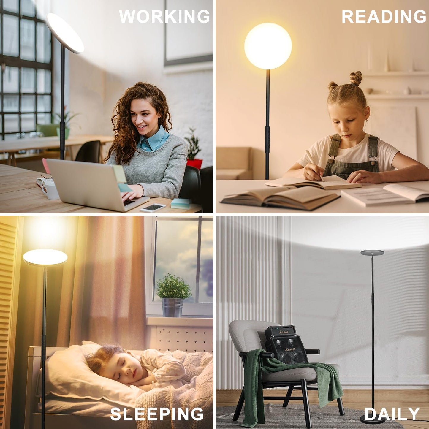 Super Bright LED Floor Lamp 36W 3600L - Remote & Dimmable