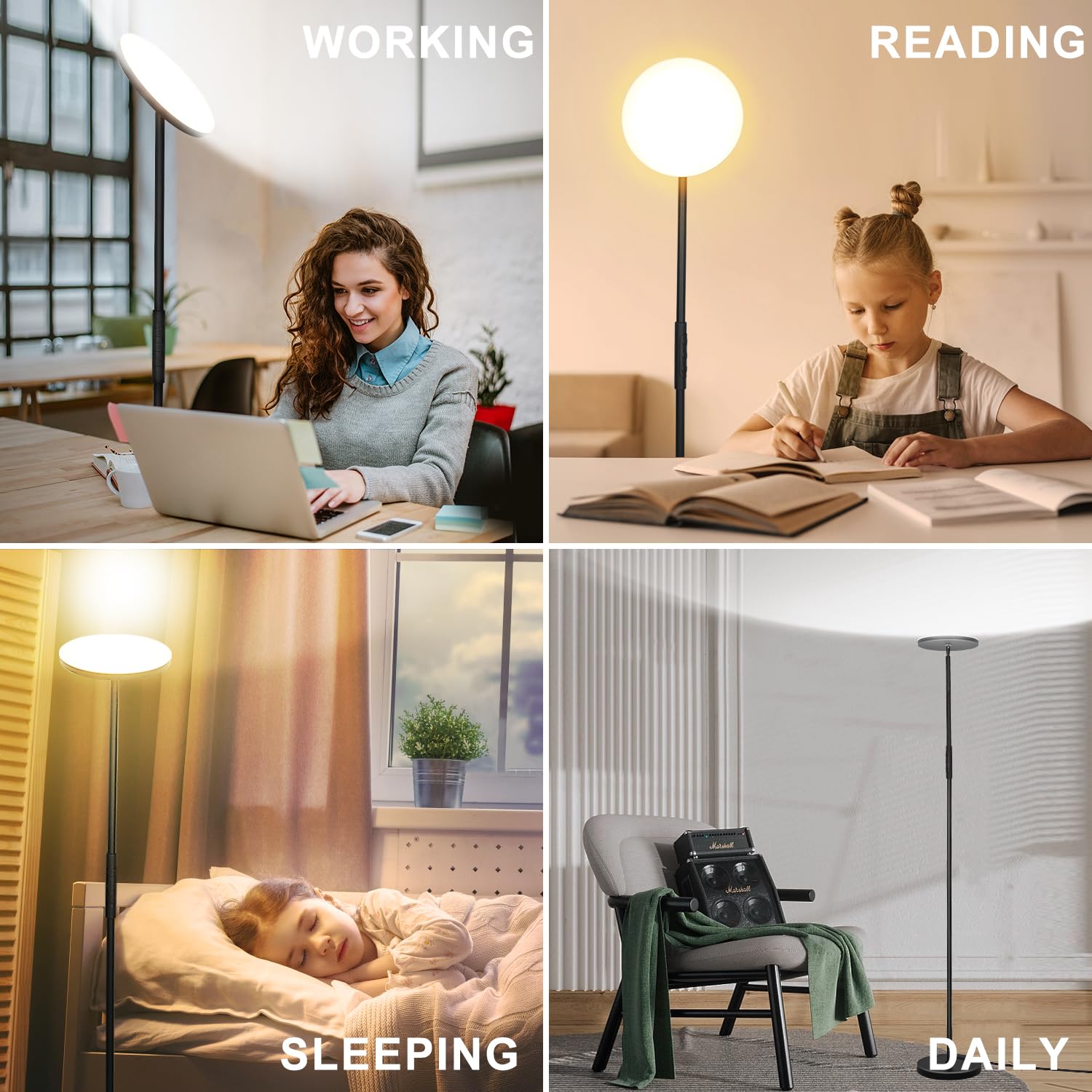 Super Bright LED Floor Lamp 36W 3600L - Remote & Dimmable