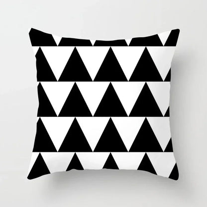 Nordic Geometric Pillow Cover 45x45CM - Black & White Chic