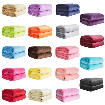 Blanket: 230GSM Coral Fleece Blanket - Soft Warm Bedspread Cover