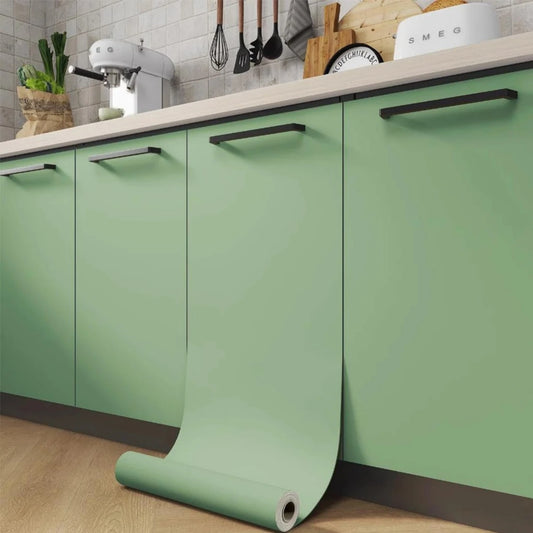 30x100cm Matte Wallpaper Green PVC Self-Adhesive for Wall Shelf Liner Table Door Living Room Contact Paper Wall Decor