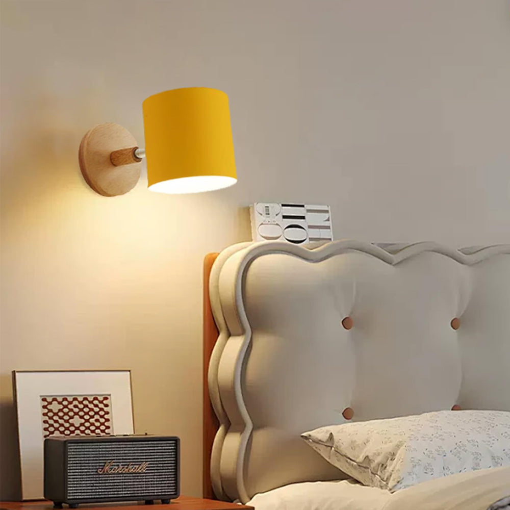 Wall Lamp: Nordic Solid Wood LED Wall Sconce - Minimalist Bedroom Light