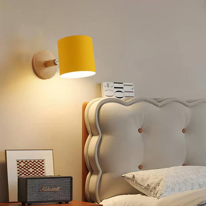 Wall Lamp: Nordic Solid Wood LED Wall Sconce - Minimalist Bedroom Light
