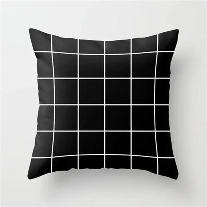 Nordic Geometric Pillow Cover 45x45CM - Black & White Chic