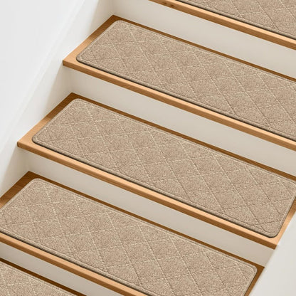 Non-Slip Stair Treads 8x30 Inch - Washable & Reusable Carpet