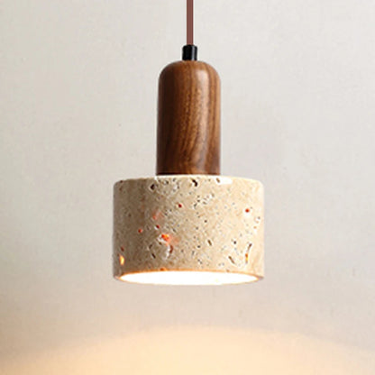Popular Wabi Sabi Travertine Pendant Light Over Dining Desk Kitchen Island Yellow Marble Restaurant Decor Droplight Bedside