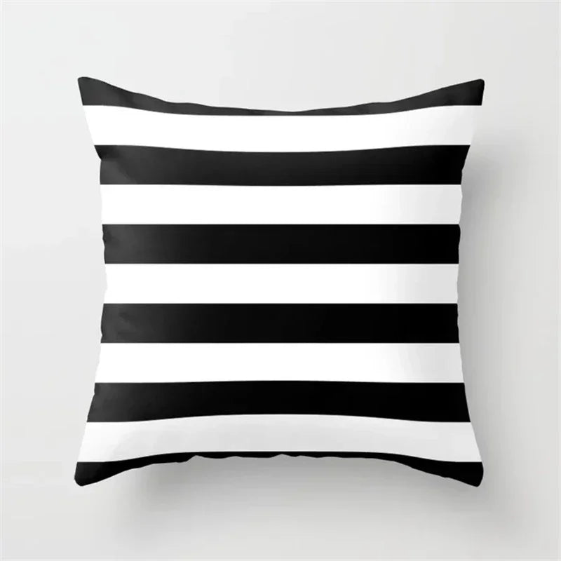 Nordic Geometric Pillow Cover 45x45CM - Black & White Chic