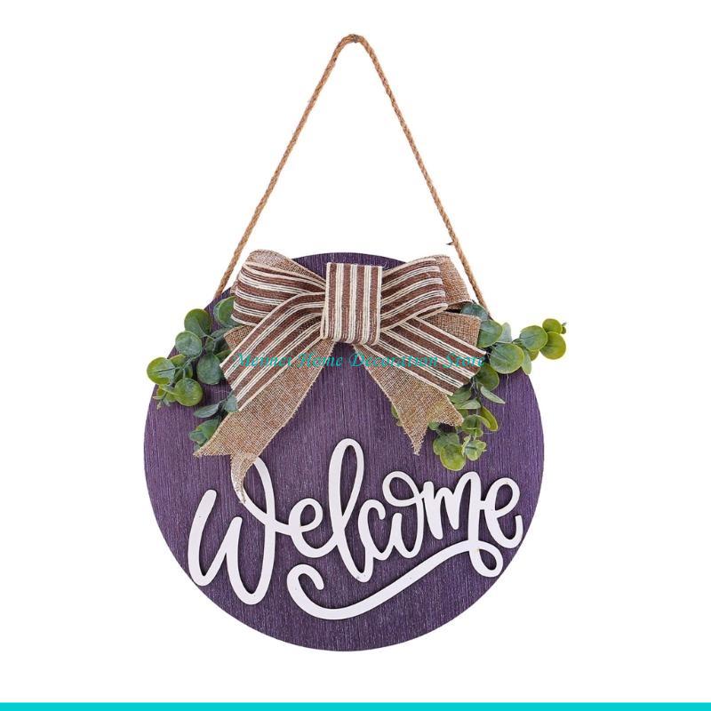 Farmhouse Welcome Sign - Handmade Bowknot Wreath