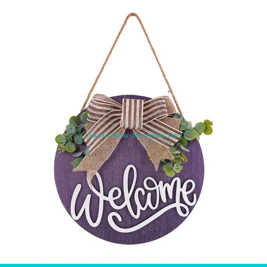 Farmhouse Welcome Sign - Handmade Bowknot Wreath