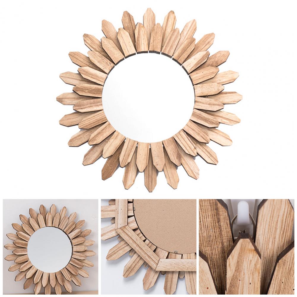 Wood Frame Mirror - Rustic Farmhouse Wall Accent