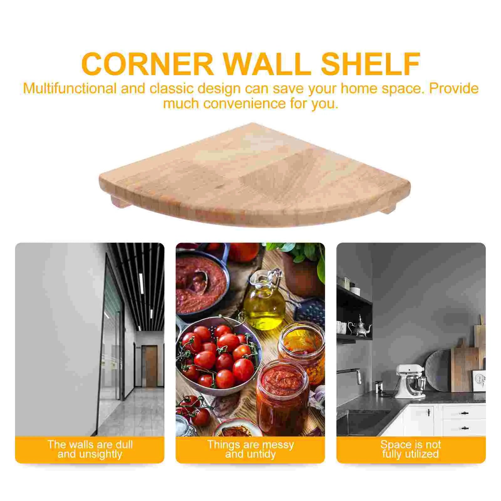 Floating Shelves - Rustic Wood Wall Mounted Corner Organizer