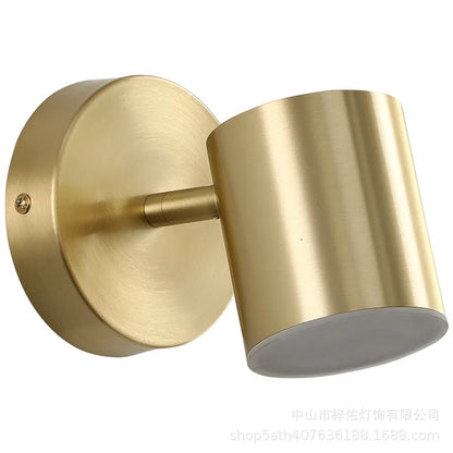 Wall Decor Nordic Room Bedroom Bed Post Modern Simple Can Rotate Light Luxury Gold Mirror Front Aisle Wall Lamp
