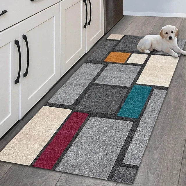 Floor Mat: Geometric Kitchen Floor Mats - Non-Slip VIKAMA Decor