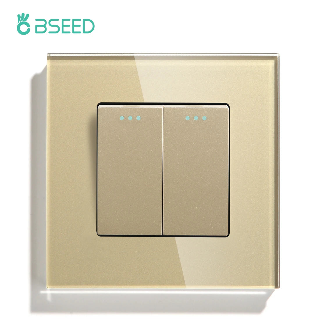 BSEED Mechanical Wall Button Switch 1/2/3Gang 1Way Wall Power Socket Glass Frame USB Type-C Charge Port Home Improvement