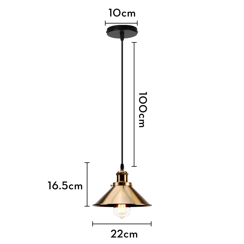 Gold Rust Retro Pendant Lights - Vintage Industrial Style