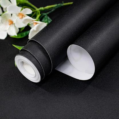100cm Matte Wallpaper Green/White/Black PVC Self-Adhesive for Wall Shelf Liner Table Door Living Room Contact Paper Wall Decor