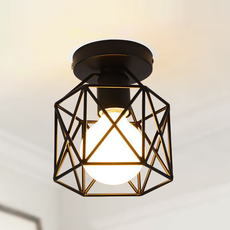 LED Ceiling Light - Nordic Black Iron Modern E27 Fixture