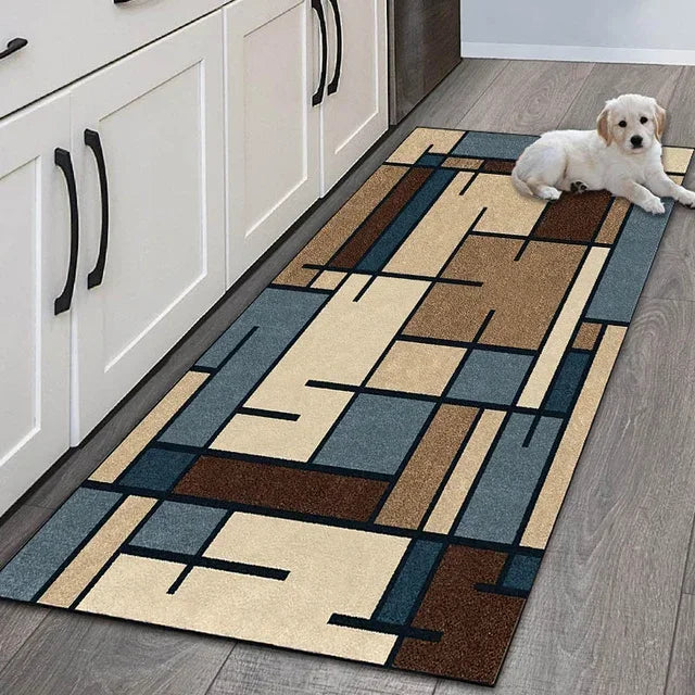 Floor Mat: Geometric Kitchen Floor Mats - Non-Slip VIKAMA Decor