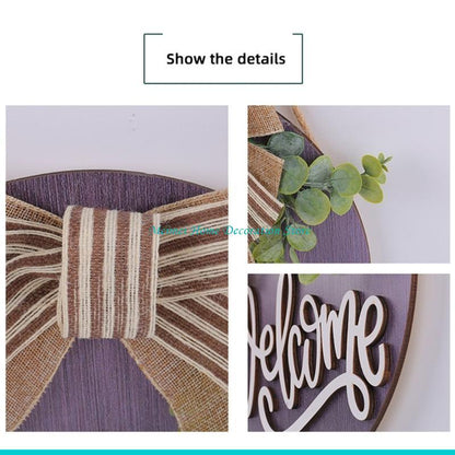 Farmhouse Welcome Sign - Handmade Bowknot Wreath