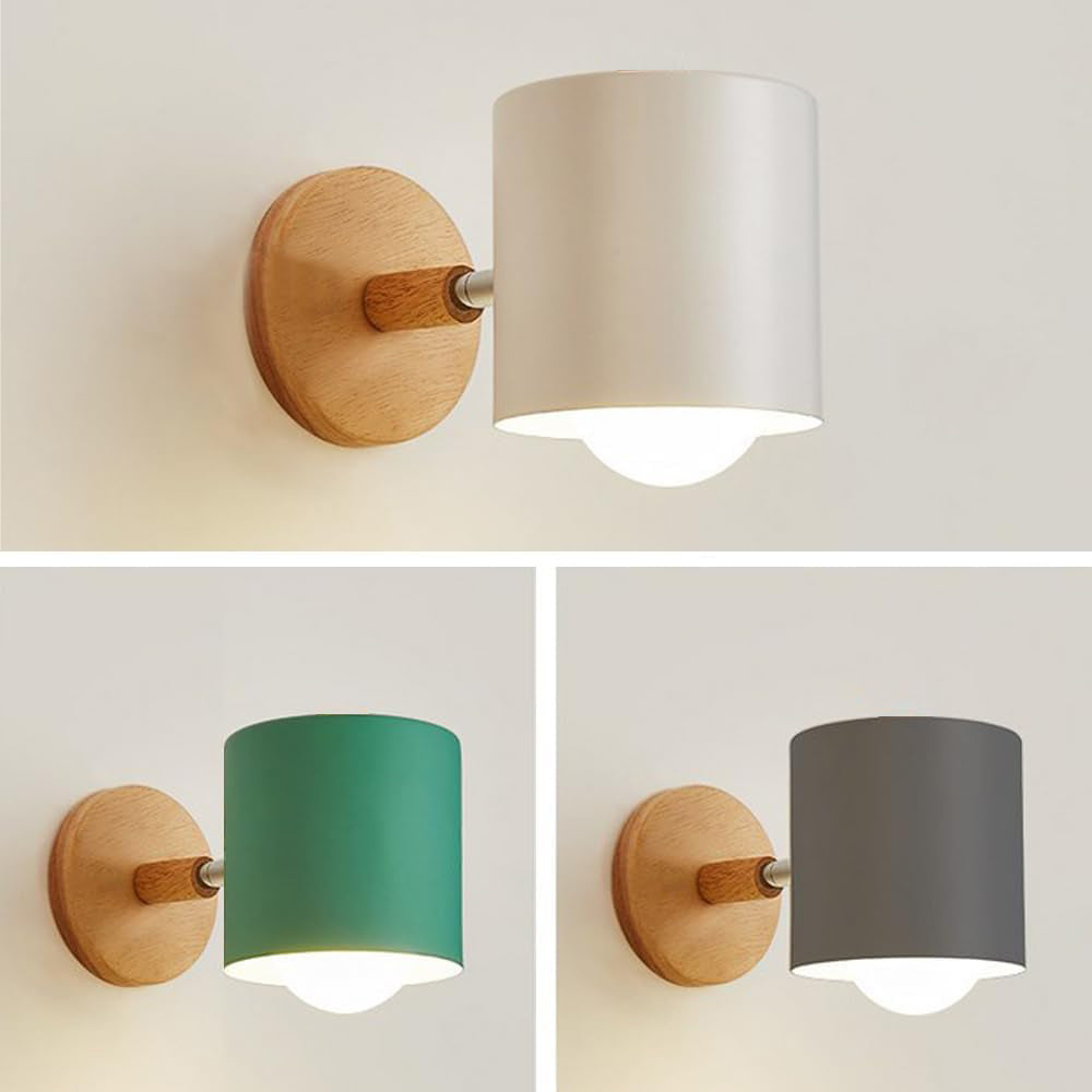 Wall Lamp: Nordic Solid Wood LED Wall Sconce - Minimalist Bedroom Light