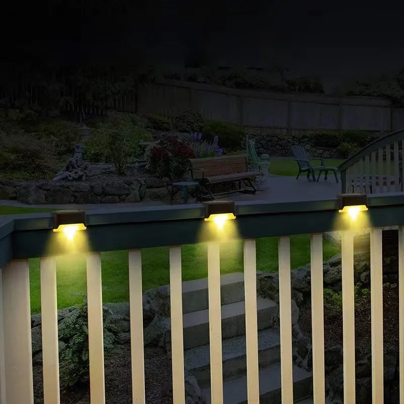 LED Solar Wall Lights - 4Pcs Garden Fence & Deck Lighting