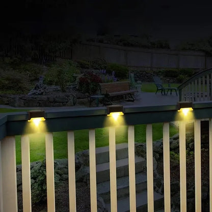 LED Solar Wall Lights - 4Pcs Garden Fence & Deck Lighting