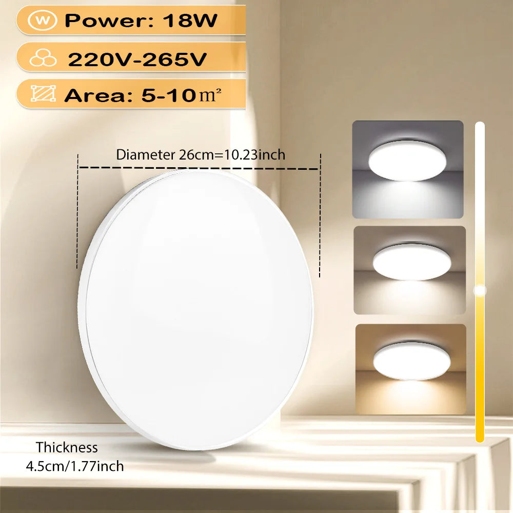 LED Ceiling Light Fixture Panel 30W - Waterproof Bathroom & Kitchen