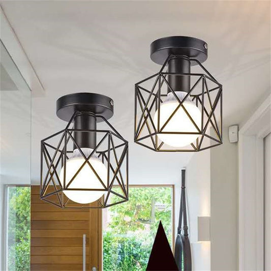LED Ceiling Light - Nordic Black Iron Modern E27 Fixture